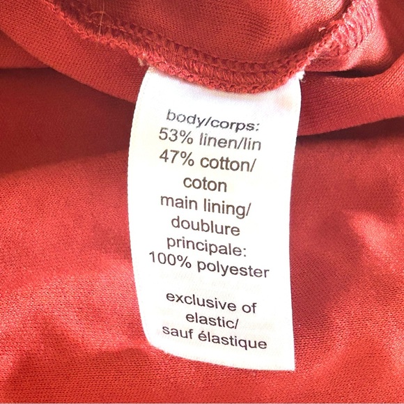 MAURICE’S Linen Cotton Button Front Midi Dress Brick Size L Smocked Back NWOT - Picture 8 of 13